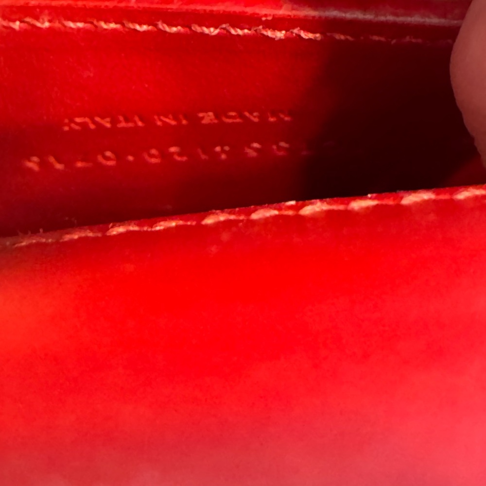 Saint Laurent Red and Gold Clutch with Iconic YSL Logo - Picture 15 of 16